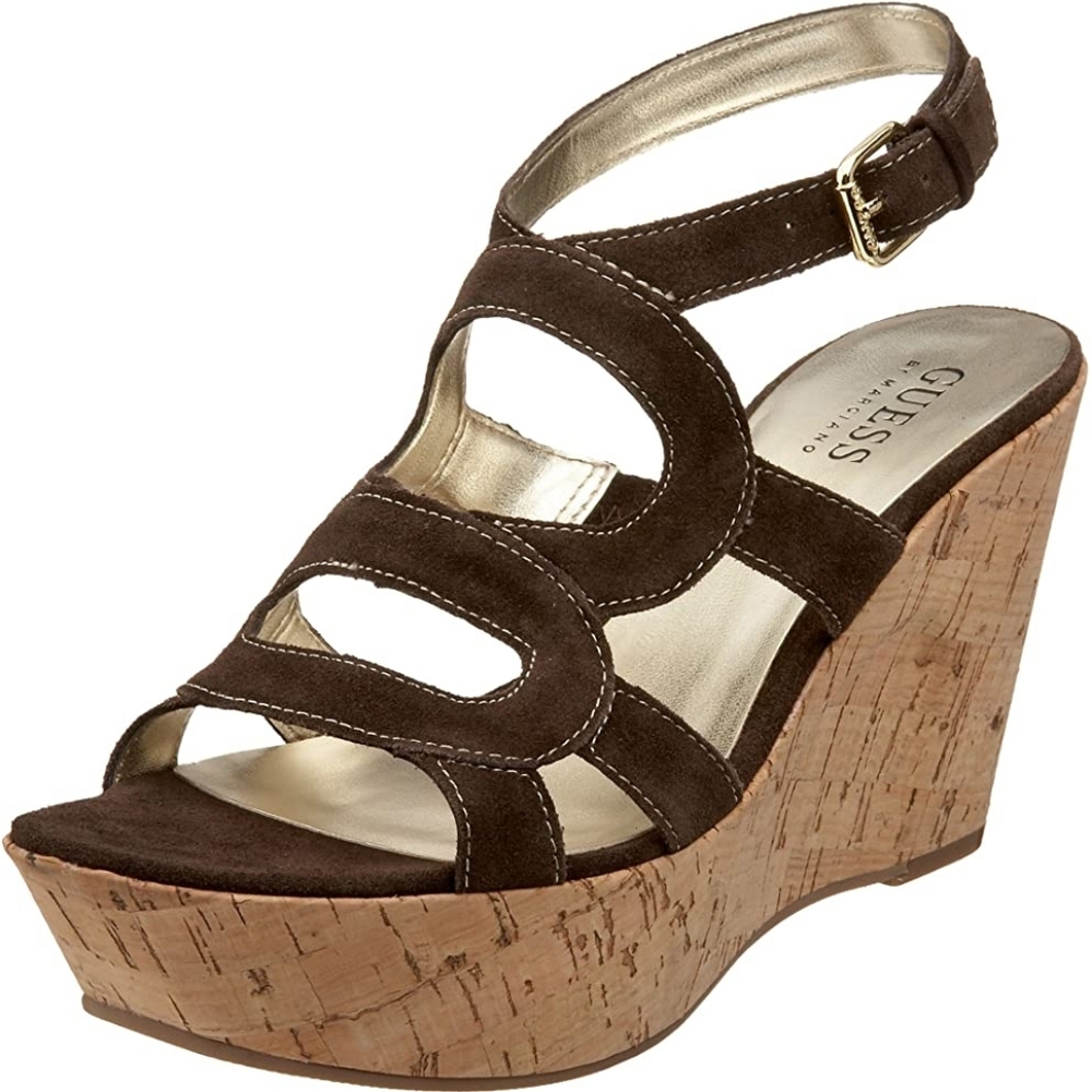 NWOT GUESS BROWN SUEDE WEDGE